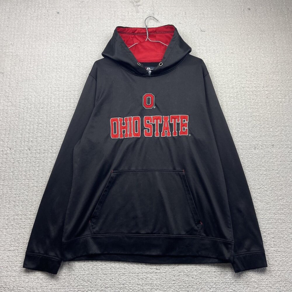 Y2K J. America Ohio State Hoodie Sweatshirt Pullover Black / Red Men's Size L